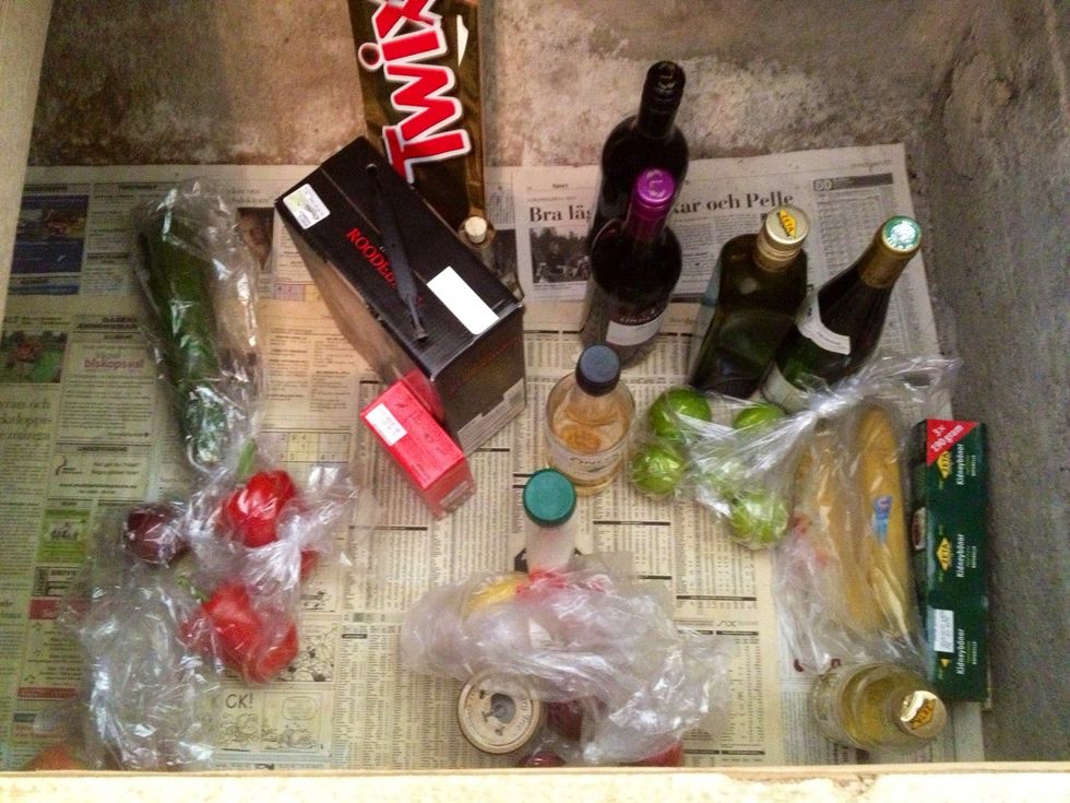 In it we store veggies, fruits and the mango chutney among other things.