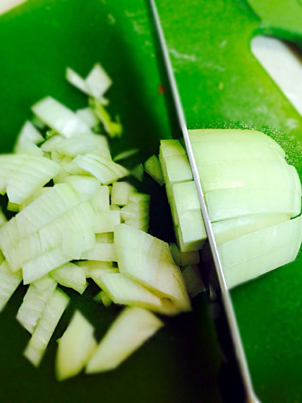In meantime cut the onions