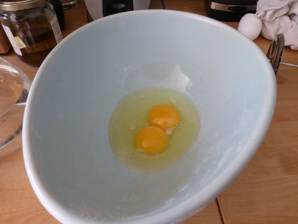 In Medium bowl, add 2 Large Eggs.