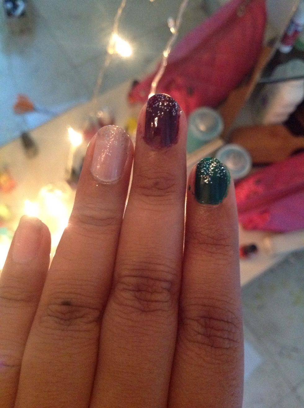 In my case, I tried on three different colours and then selected the one I liked that is the middle one, a dark violet. You could also use something subtle like the one on the left.