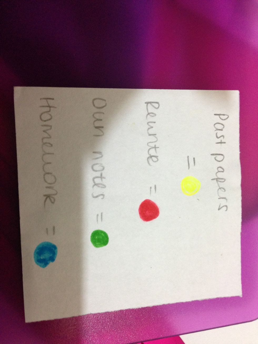 In my case the red stickers mean that I have to rewrite the notes for the day! Maybe coz I didn't write them properly! :P