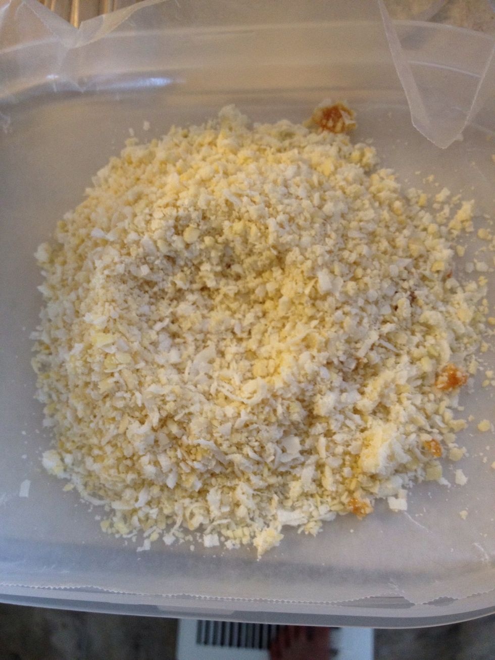 In my magic bullet I ground up the coconut and almonds.