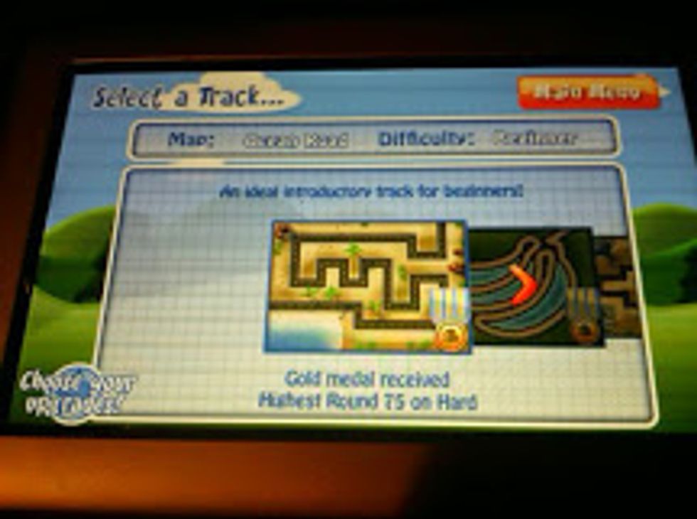 In new game you have to choose a track or again tap or click on choose you upgrade