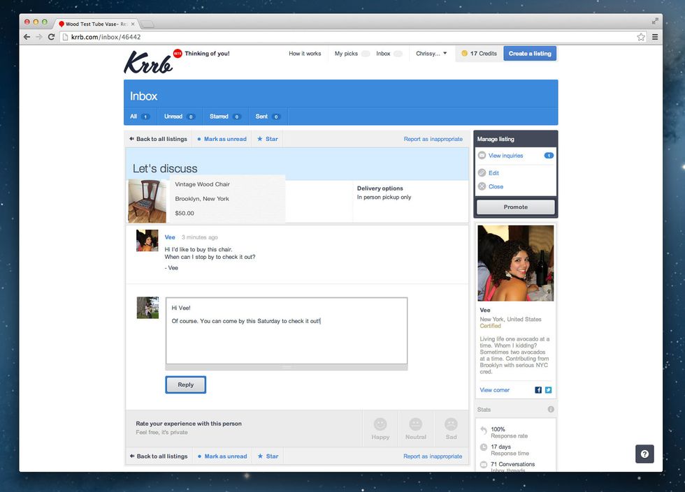 In order to ensure your listing appears credible; use correct spelling and make the post look professional. Lastly, respond promptly to all inquiries and you're sure to make a quick sale.