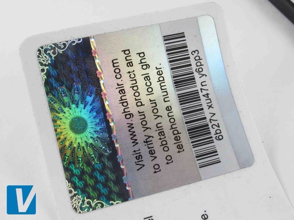 In position 2 the hologram should show the GHD sunburst logo.