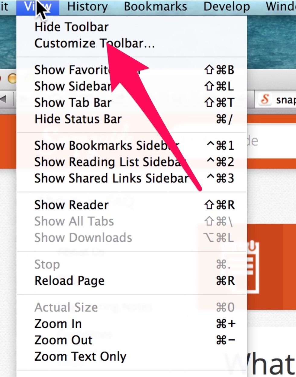 In Safari select "View" and then "Customize Toolbar."