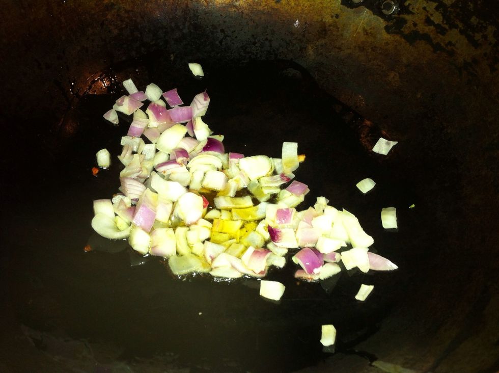 in same oil add onions and saut\u00e9
