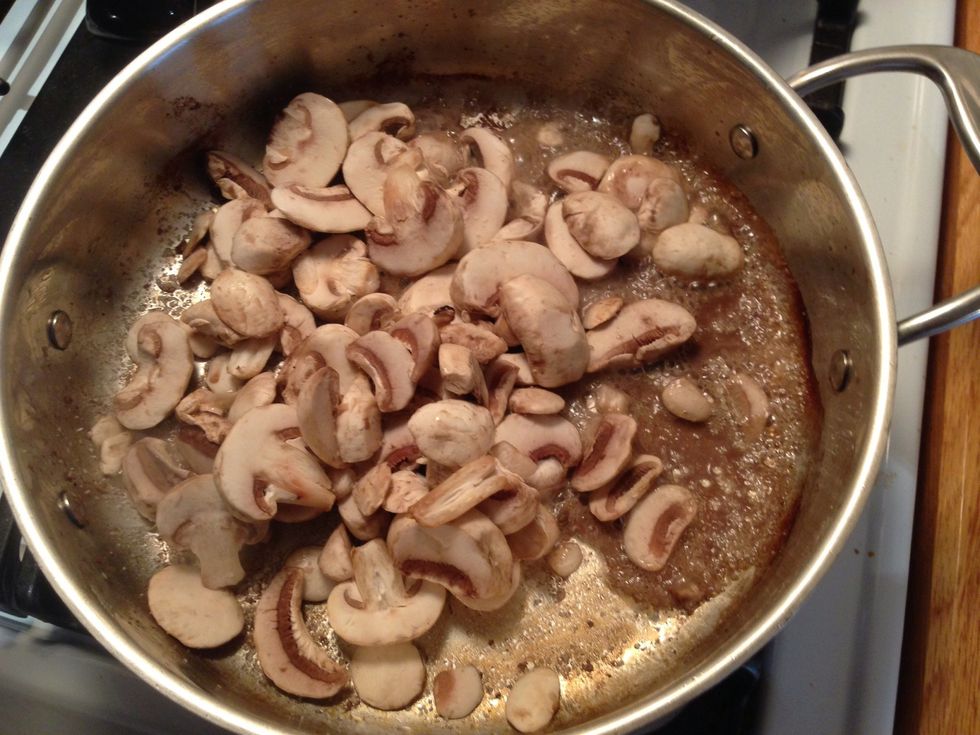 In same pan as you browned the meat cook, season and cook mushrooms