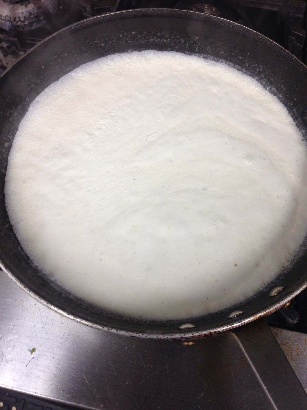 In same pan pour in heavy cream and reduce