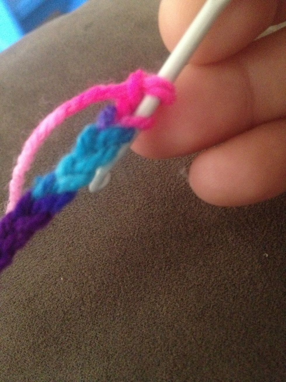 In second chain from hook make a singe crochet