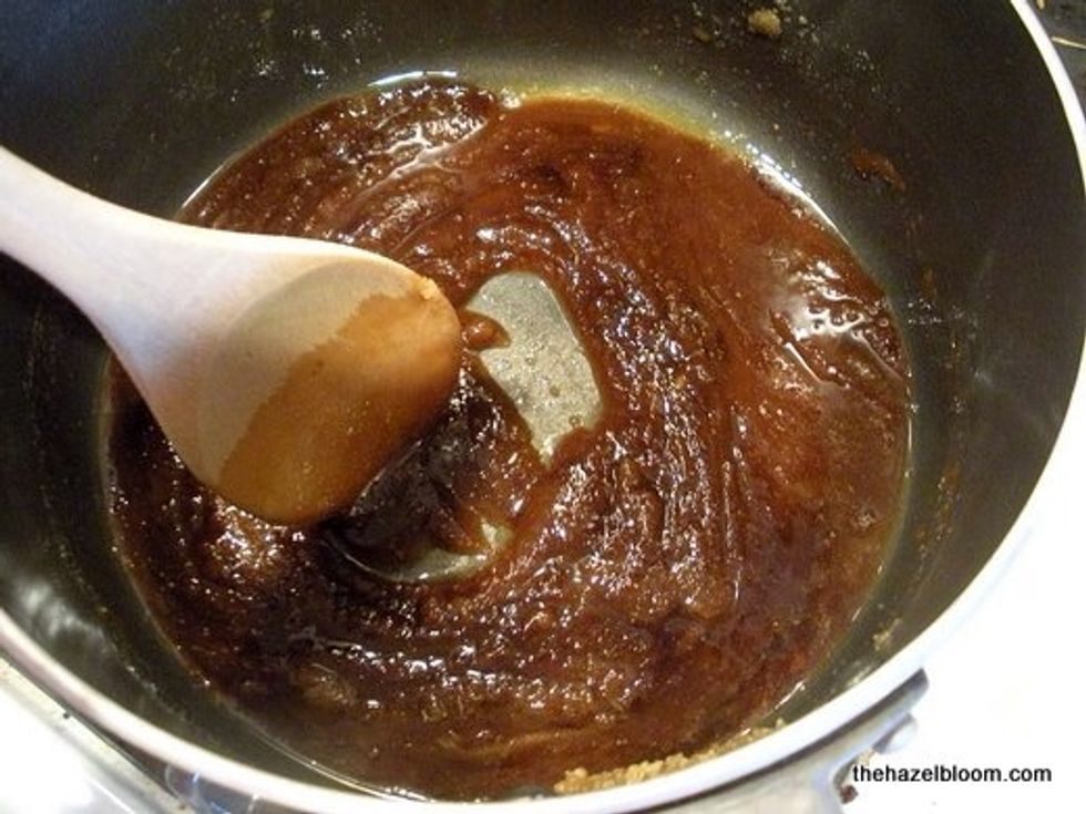 In separate bowl, add butter with the brown sugar, white sugar, egg yolk, and vanilla. Mix well.