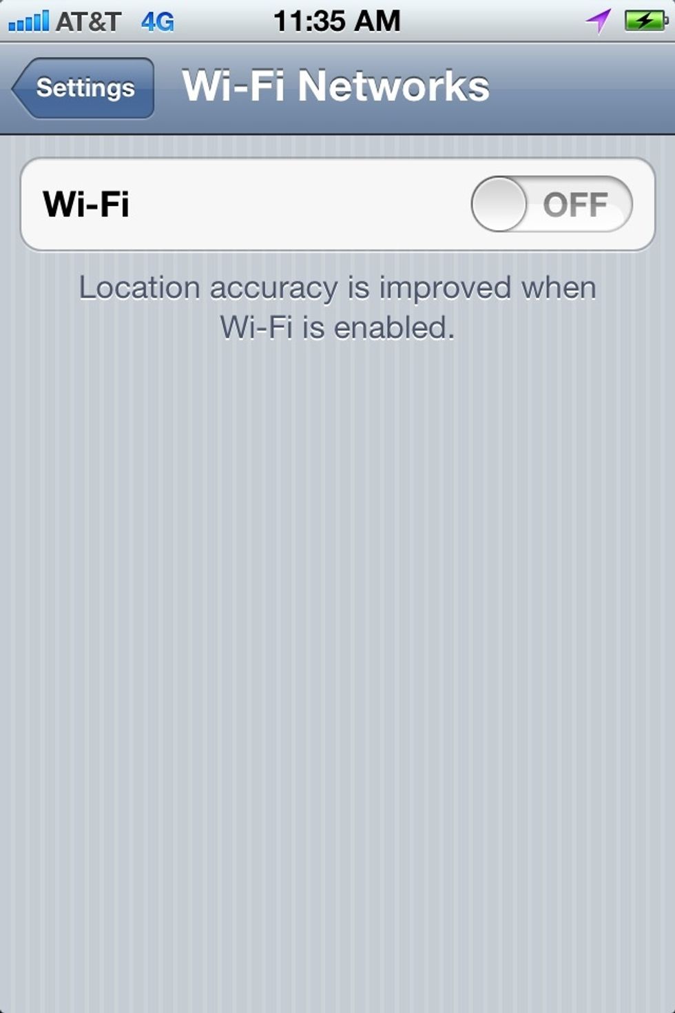 In Settings app select Wifi then turn it Off