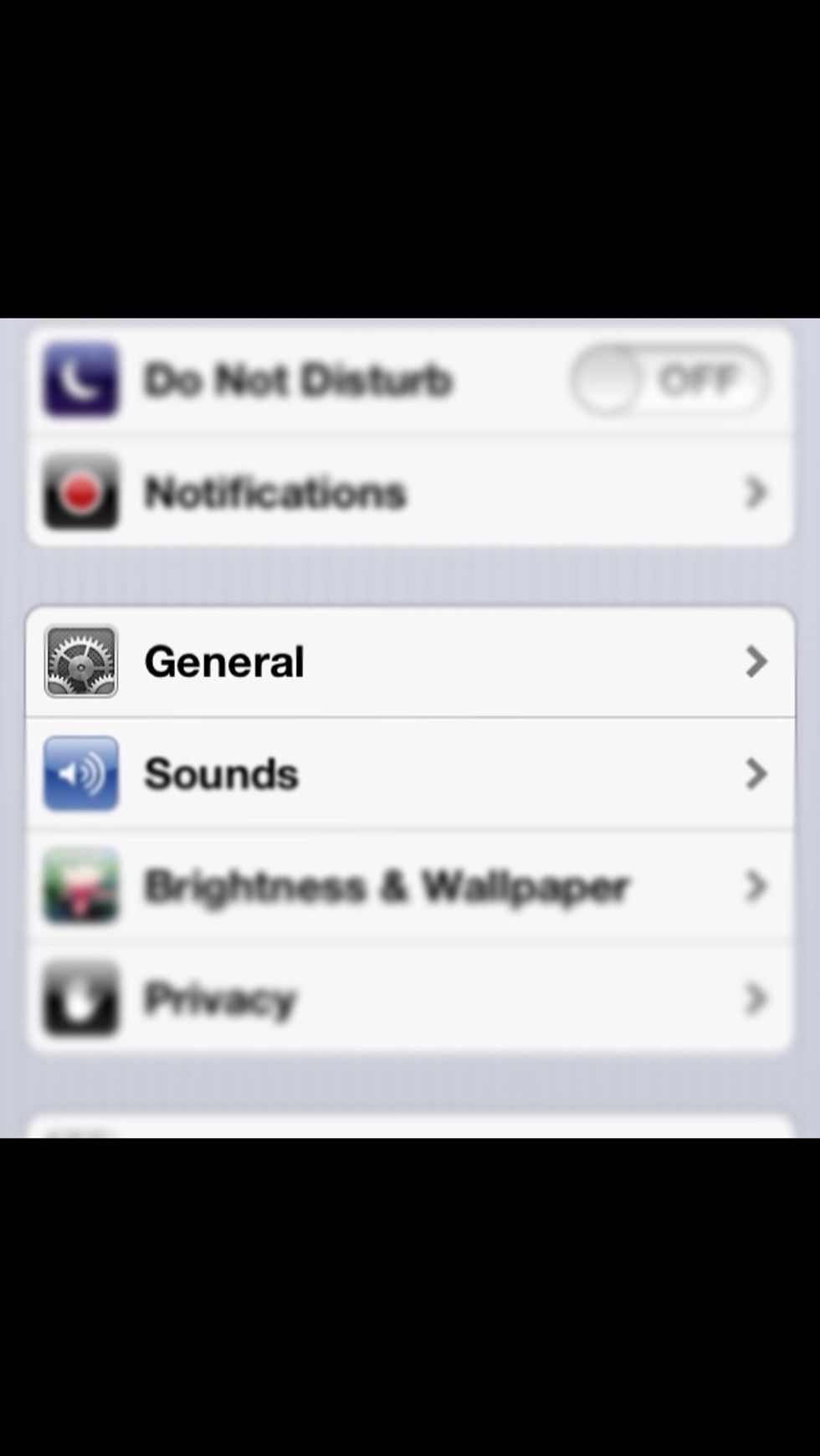 In settings, *Tap* "GENERAL".