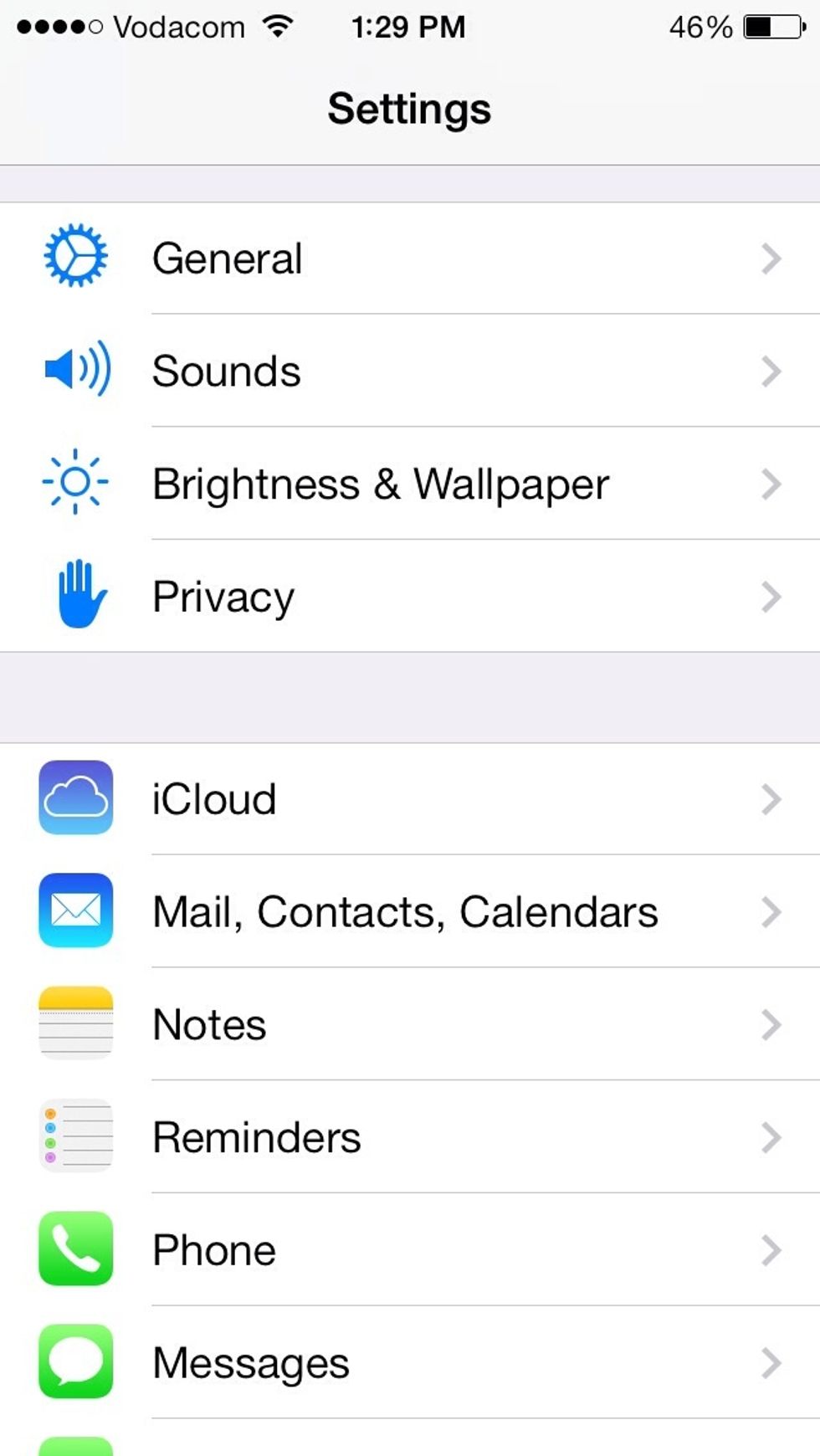In Settings Tap Privacy