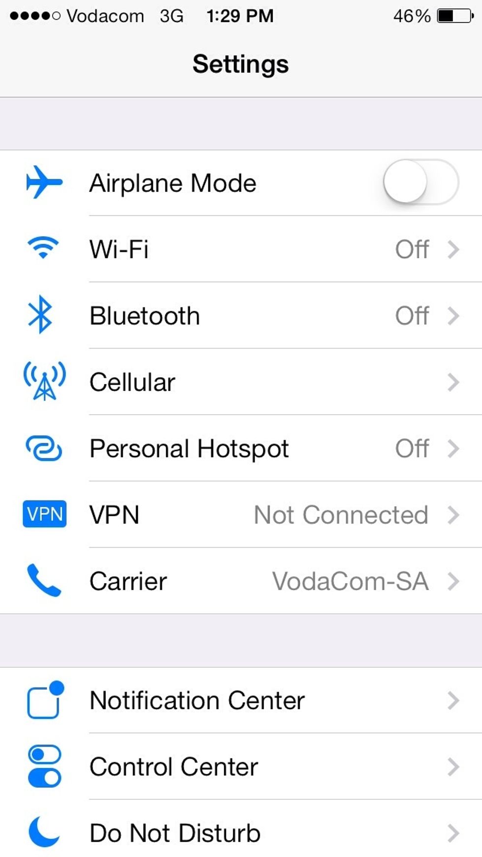 In Settings tap Wifi.