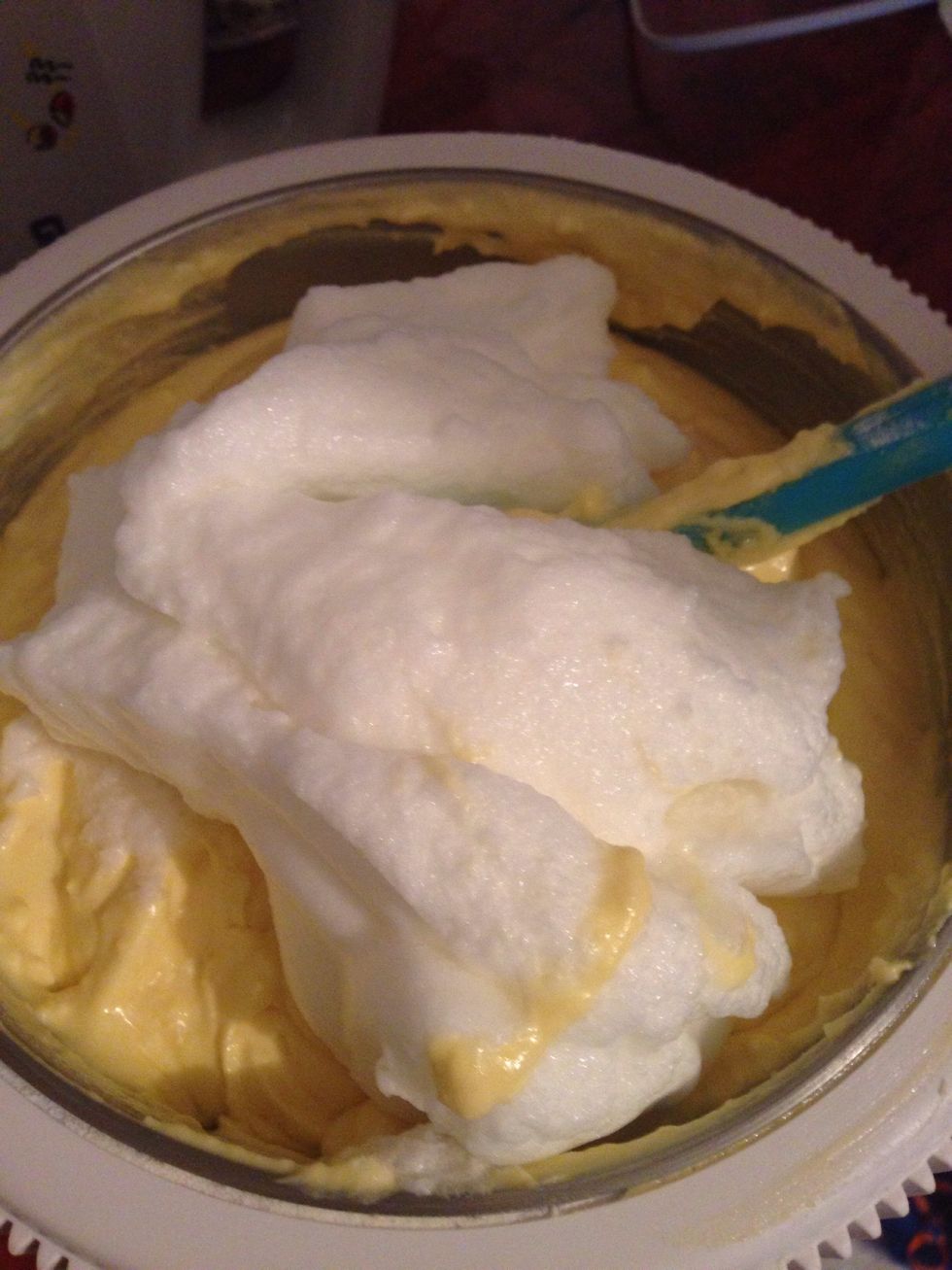 In several batches fold in egg whites