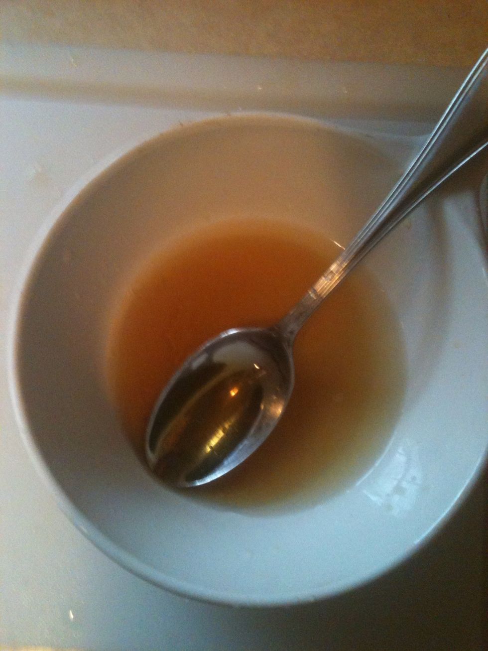 In small bowl, mix all wet ingredients making sure to blend honey well.