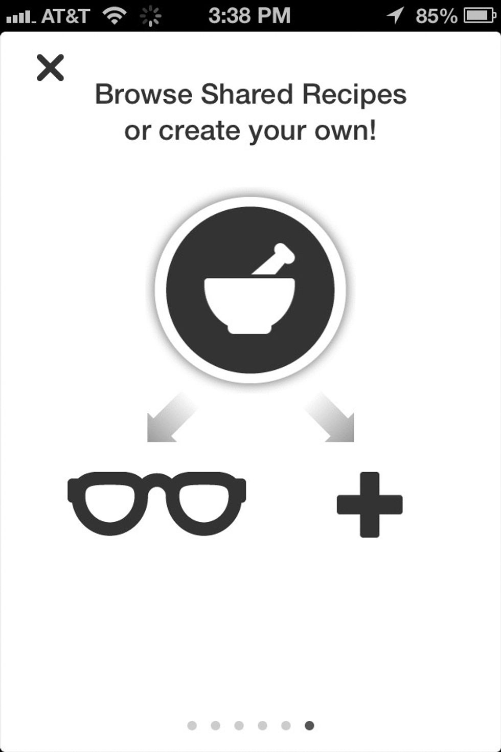 In the app you'll be able to find already made (user created and shared) recipes by tapping the sunglasses. Or you can create your own "+".