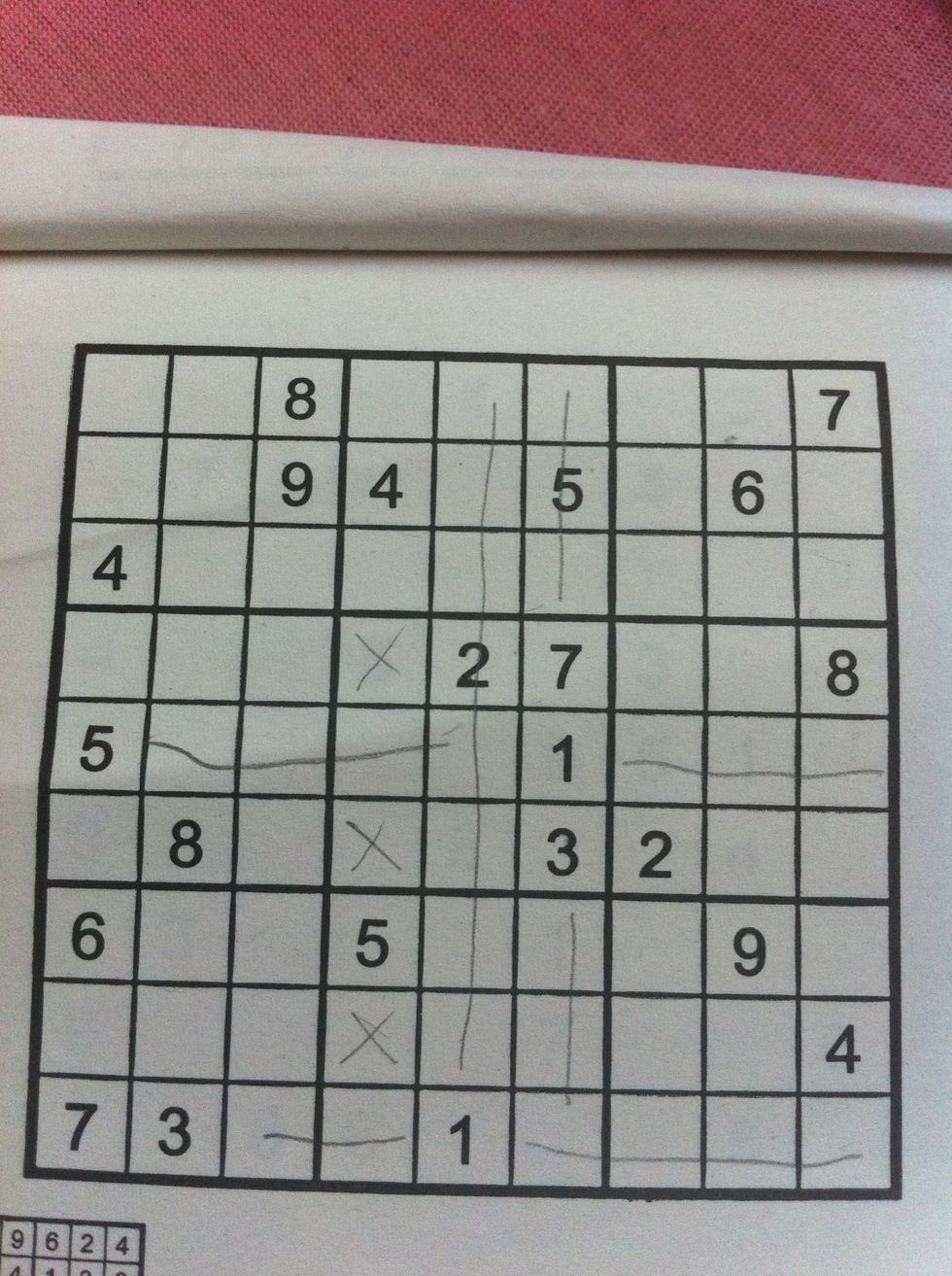 In the beginning stages of solving each puzzle I try to fill in the possibilities of where each digit can go. In the top center square 1 can only go two places.