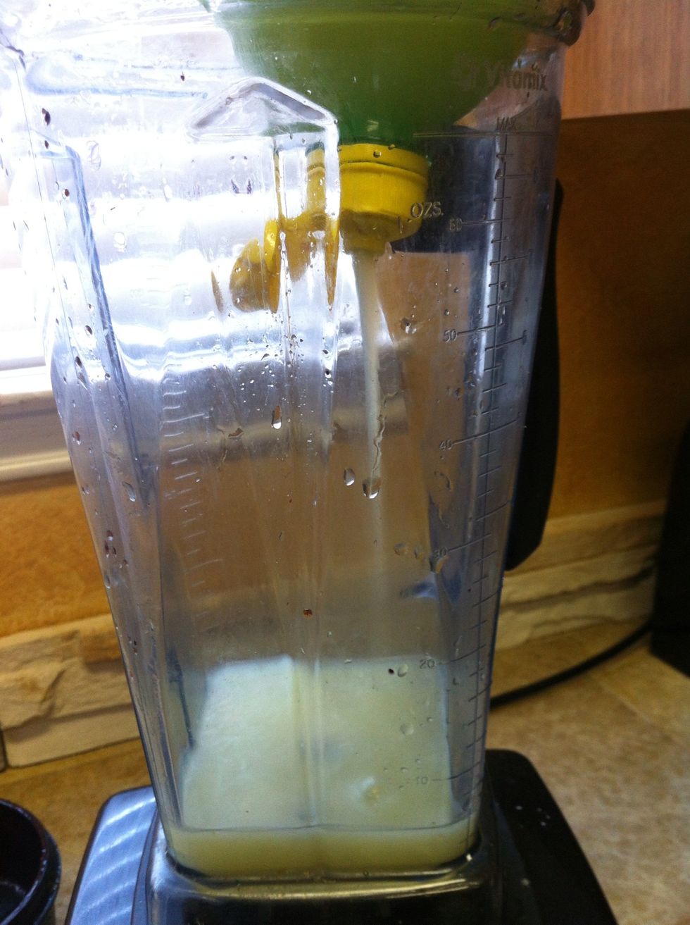 In the blender, add lemon juice.....