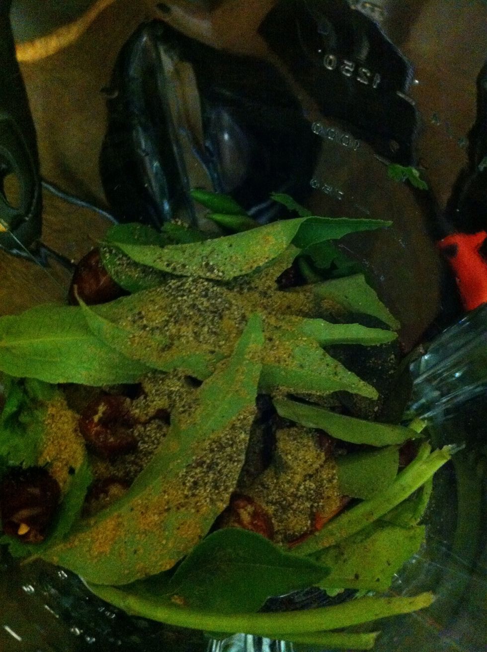 In the blender get the rest of your ingredients. And add some water and make a paste of it. The paste doesn't have to be thick as that would get added into the pulp water.