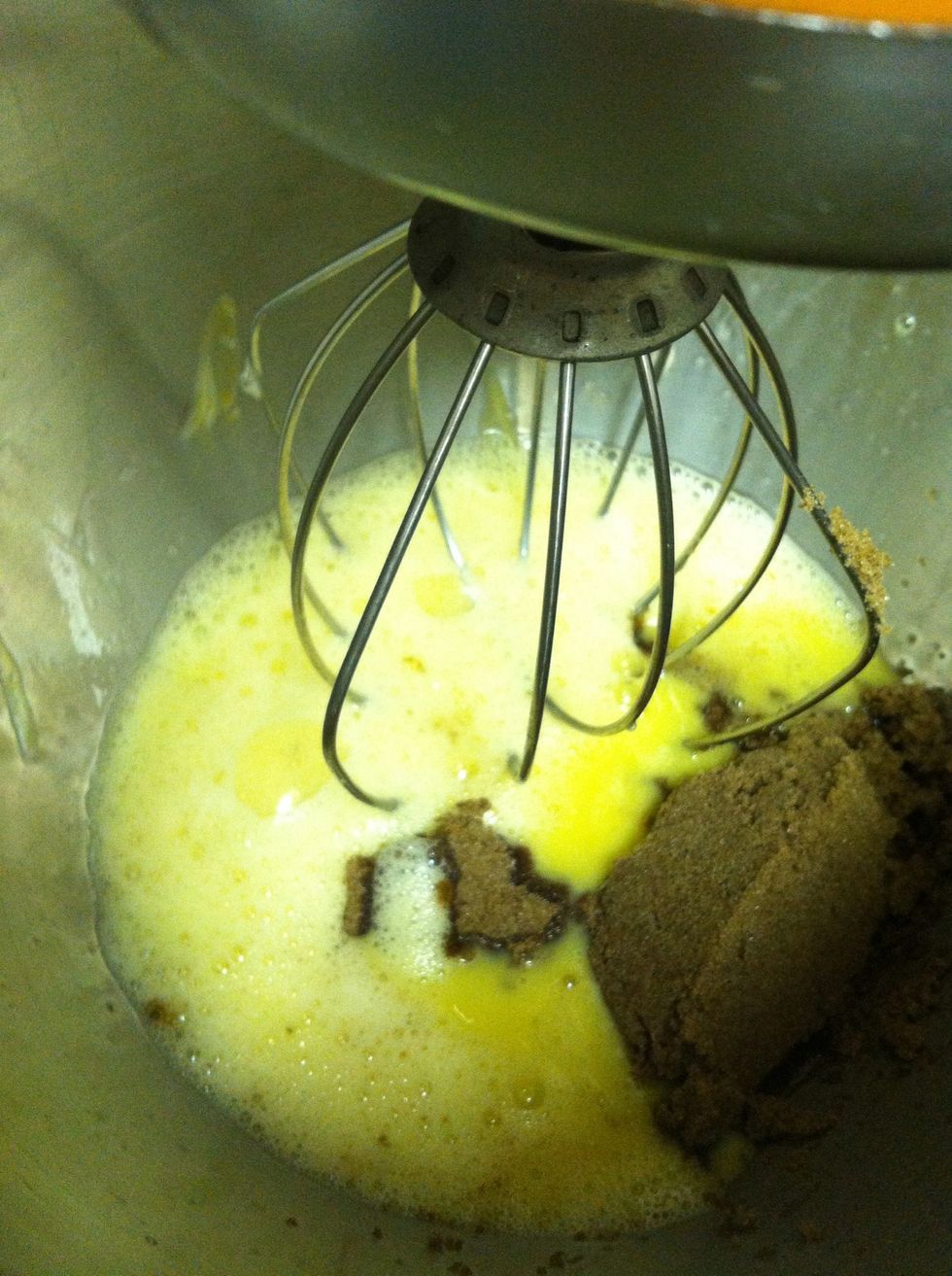 In the bowl of an electric mixer, combine the butter, oil, and sugar. Cream the mixture until smooth. (Remember don't Ho by the pictures for accuracy!)