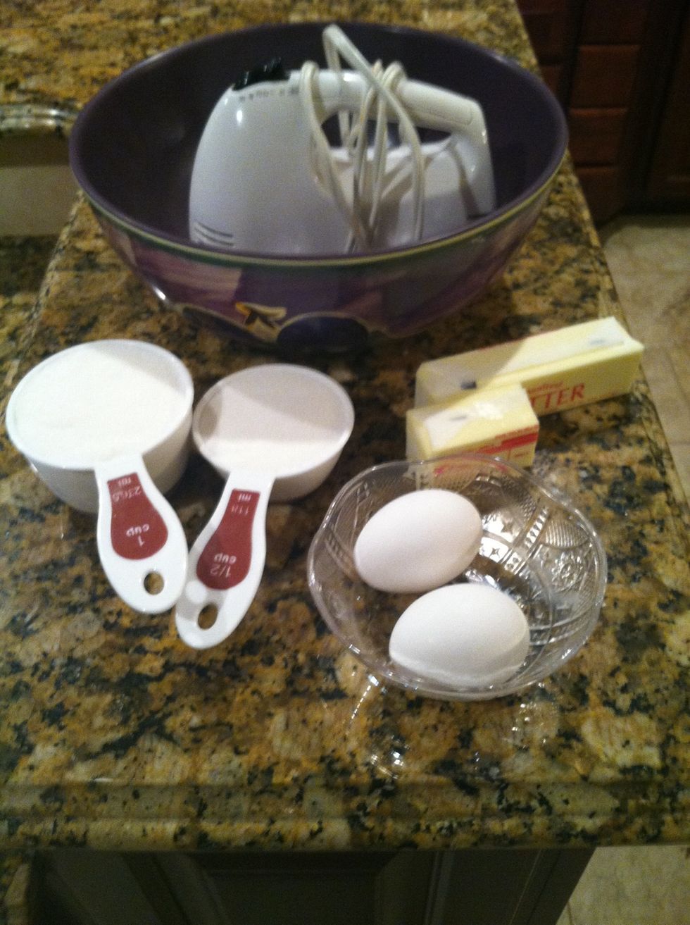 In the bowl of an electric mixer or in a separate bowl use an electric mixer, beat butter and sugar at low speed until just blended. Add eggs one at a time, beating well after each addition.