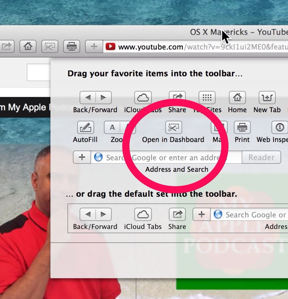 In the custom toolbar menu select "Open in Dashboard."