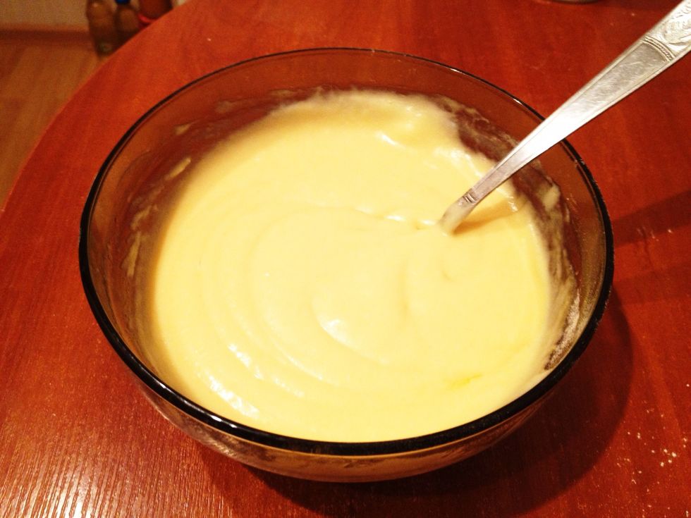 In the end the mixture should look like this.