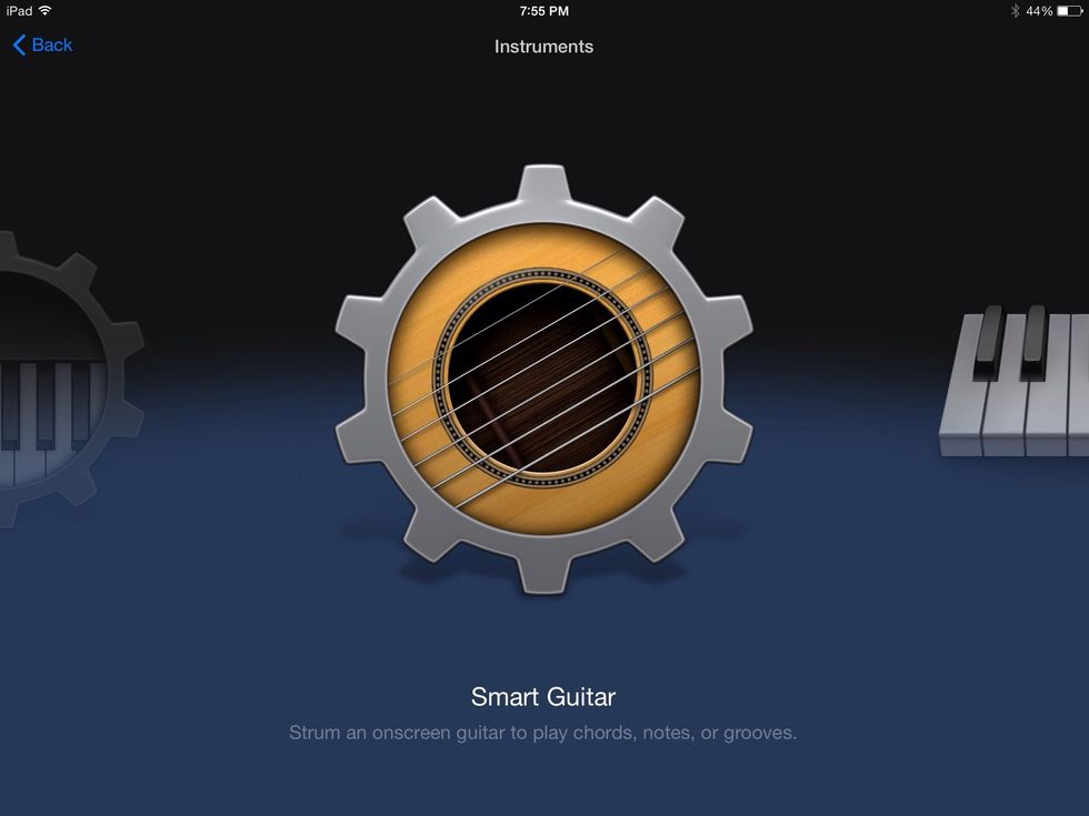 In the instrument screen, find the Smart Guitar and tap on it.