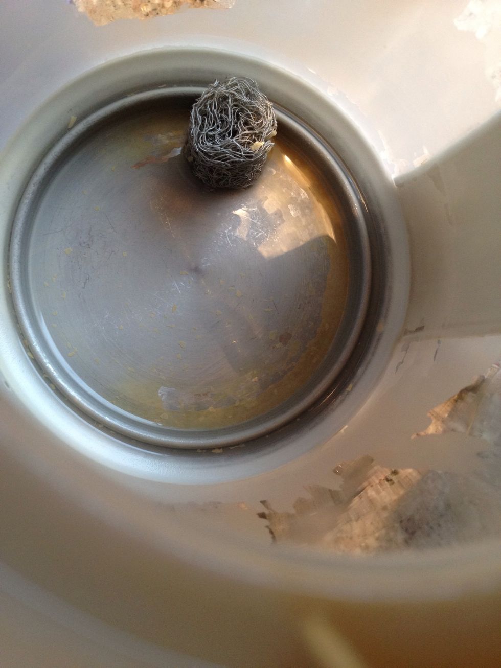 In the kettle the lime scale is on the bottom. The steel ball will catch some of the lime scale