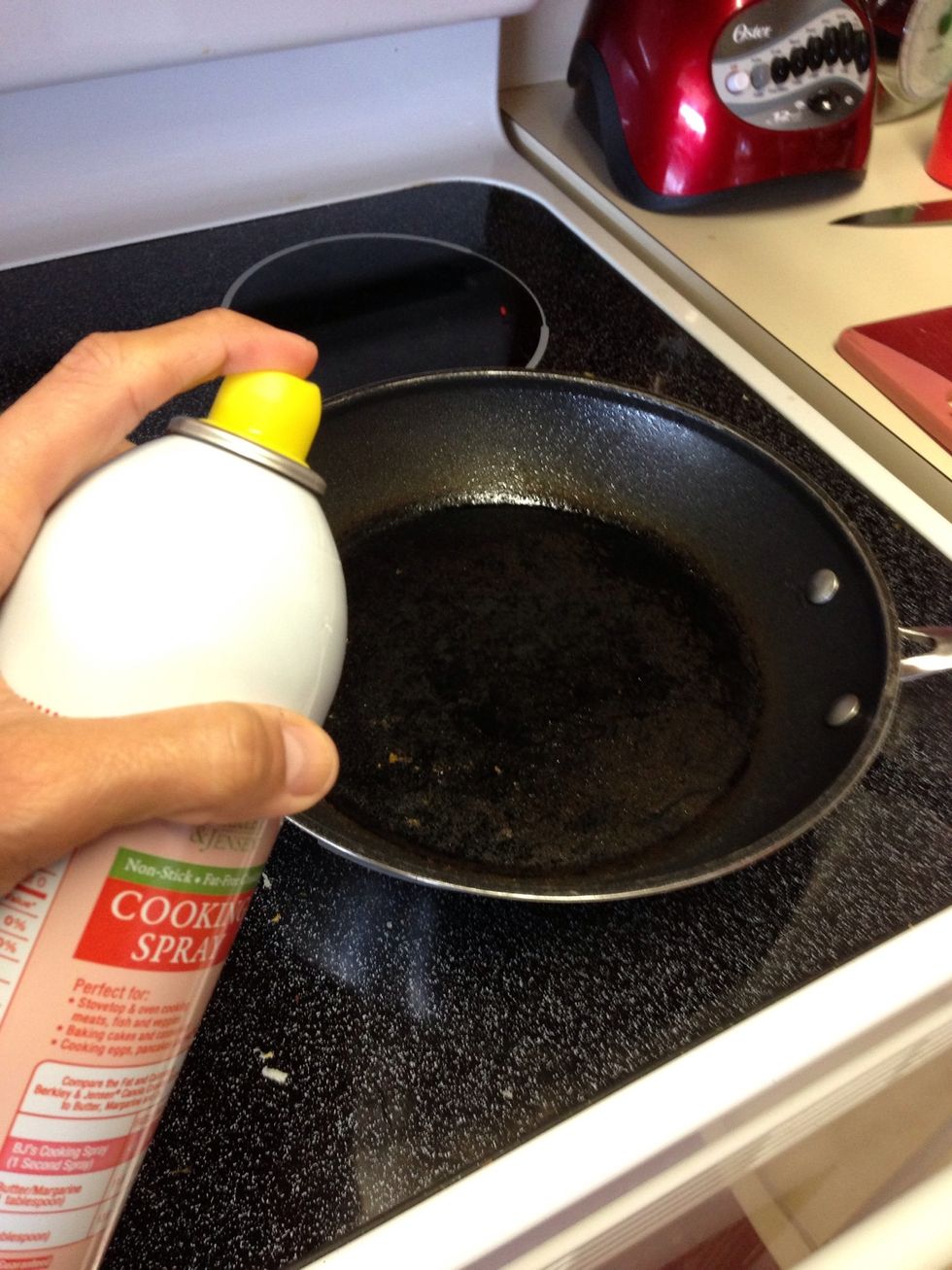 In the mean time, lightly spray a pan