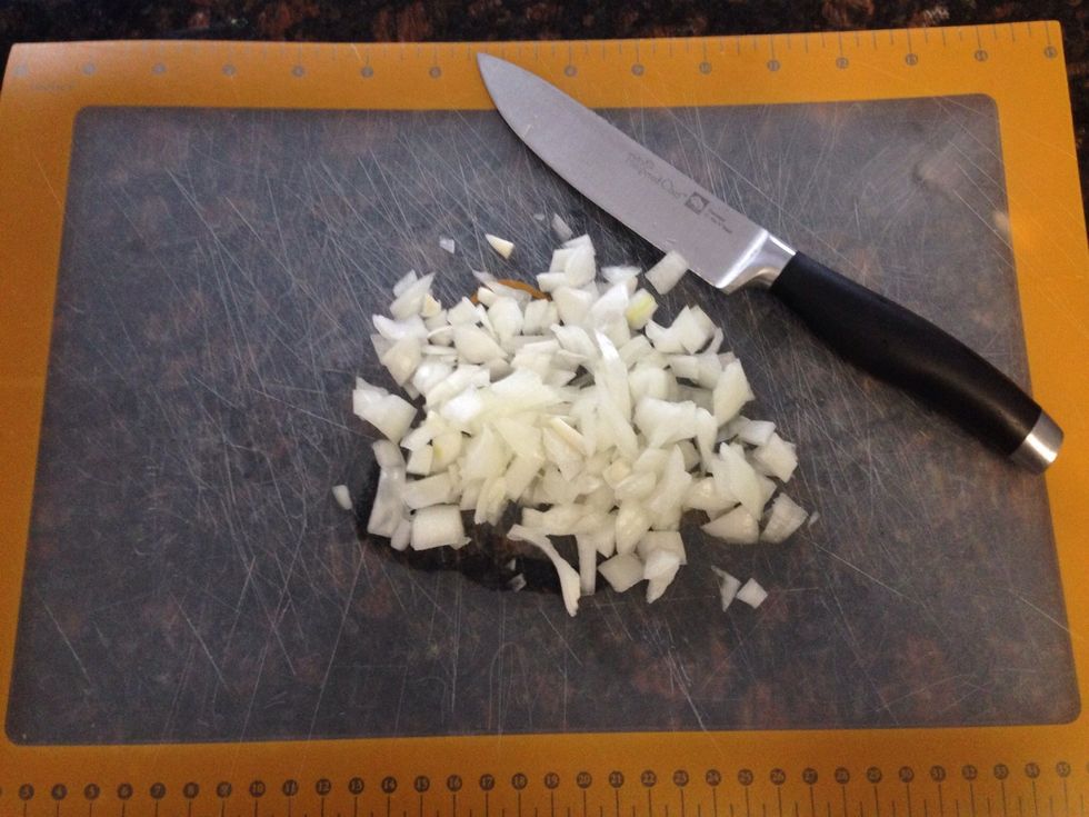 In the meantime, chop 1/2 an onion.