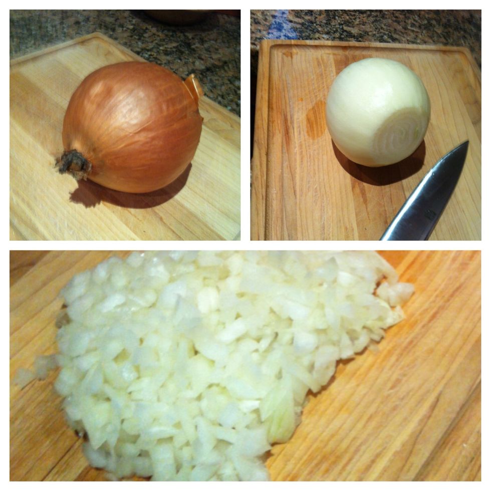 In the meantime... chop the onion.  I used only 1/2 an onion, but probably should have chopped the whole thing.