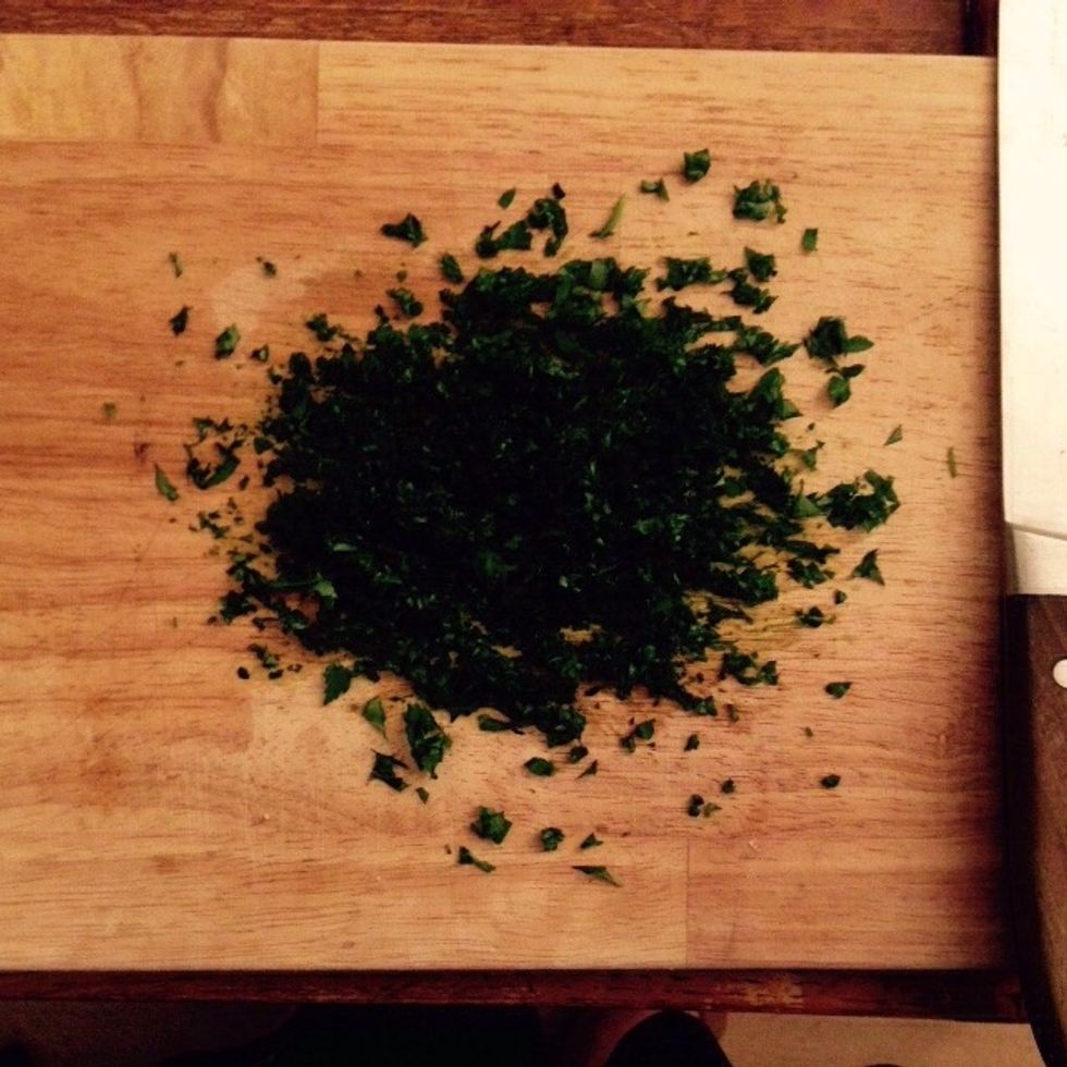 In the meantime chop the parsley