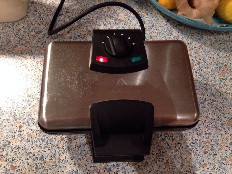 In the meantime heat up your waffle maker.