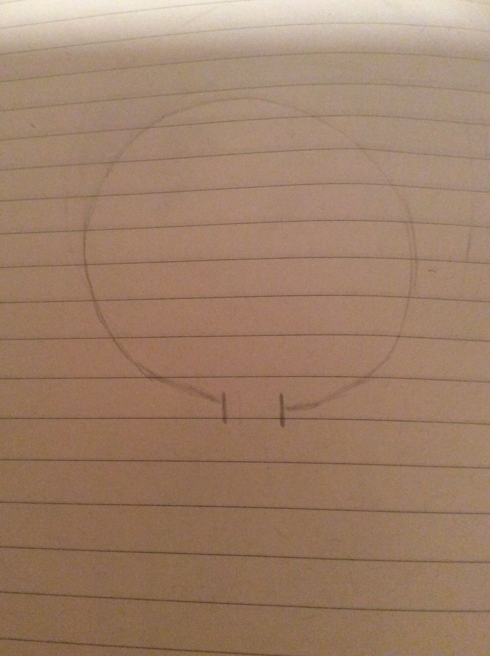 In the middle of the circle draw 2 parallel lines.