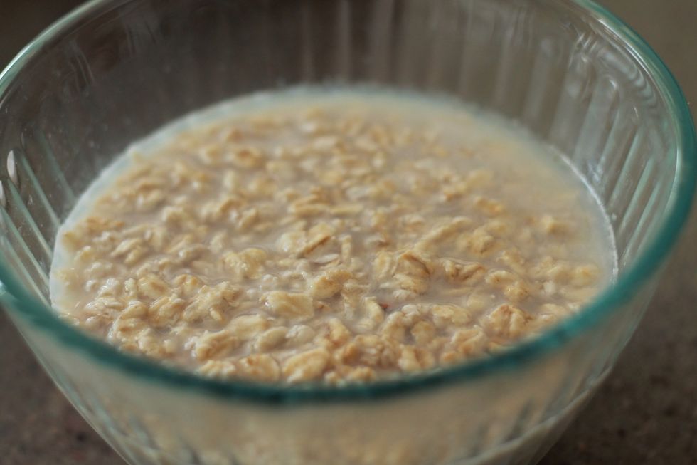 In the morning it will look like this and will have a very creamy consistency.