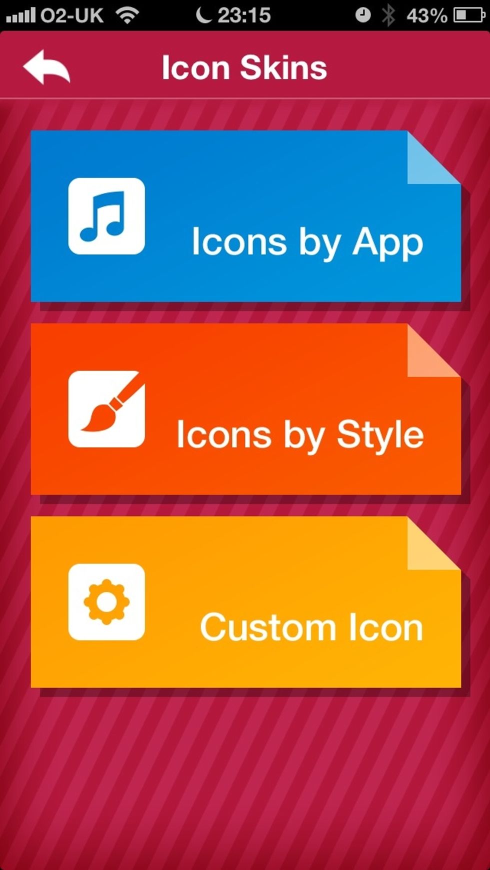In the next Icons menu, select "Icons by App" as we are looking for Facebook icons. You can customise many other apps too!