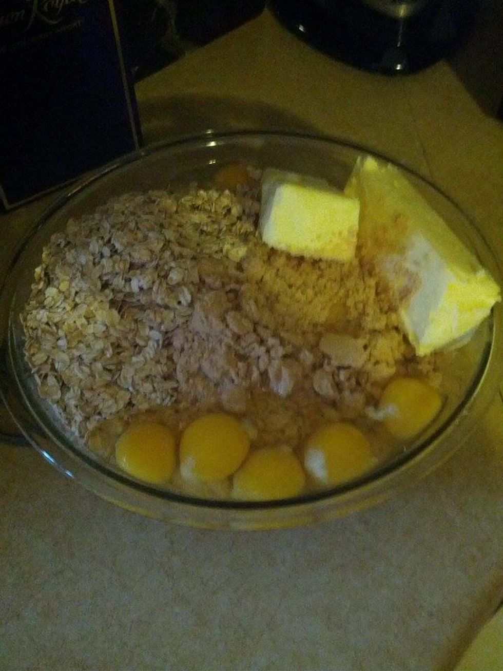 In The other bowl add all of the other ingredients.