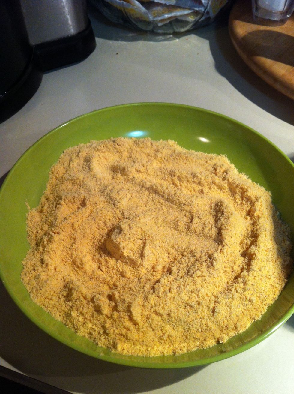 In the other bowl, pour in fish fry