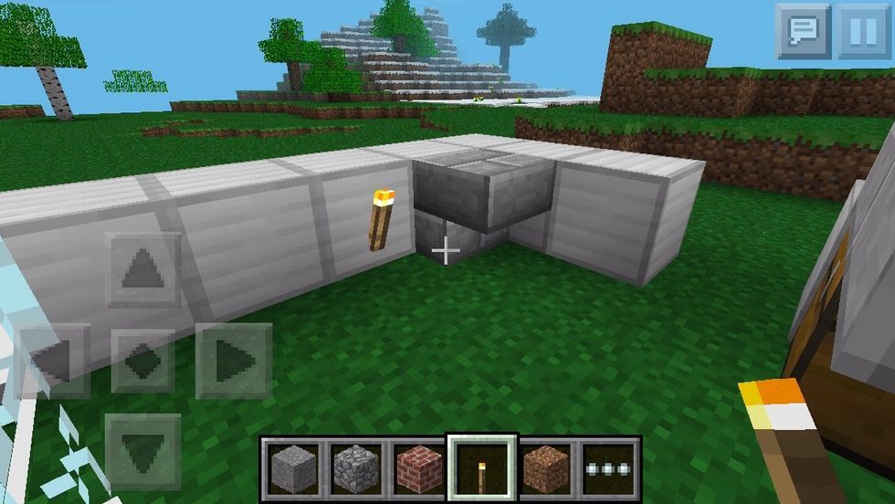 In the other corner put an upside down stair and a torch for a toilet