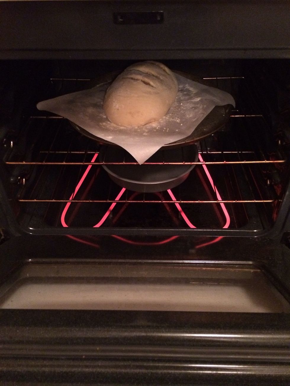 In the oven it goes. Timer set for 27 minutes. I'll turn it in the oven after 18 minutes