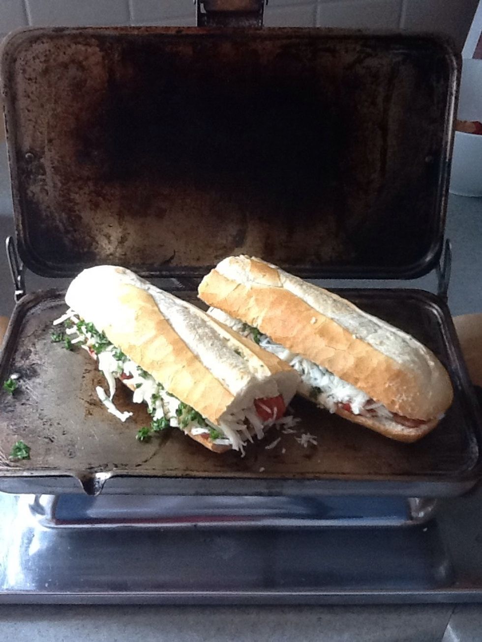In the panini grill \ud83c\udf5e