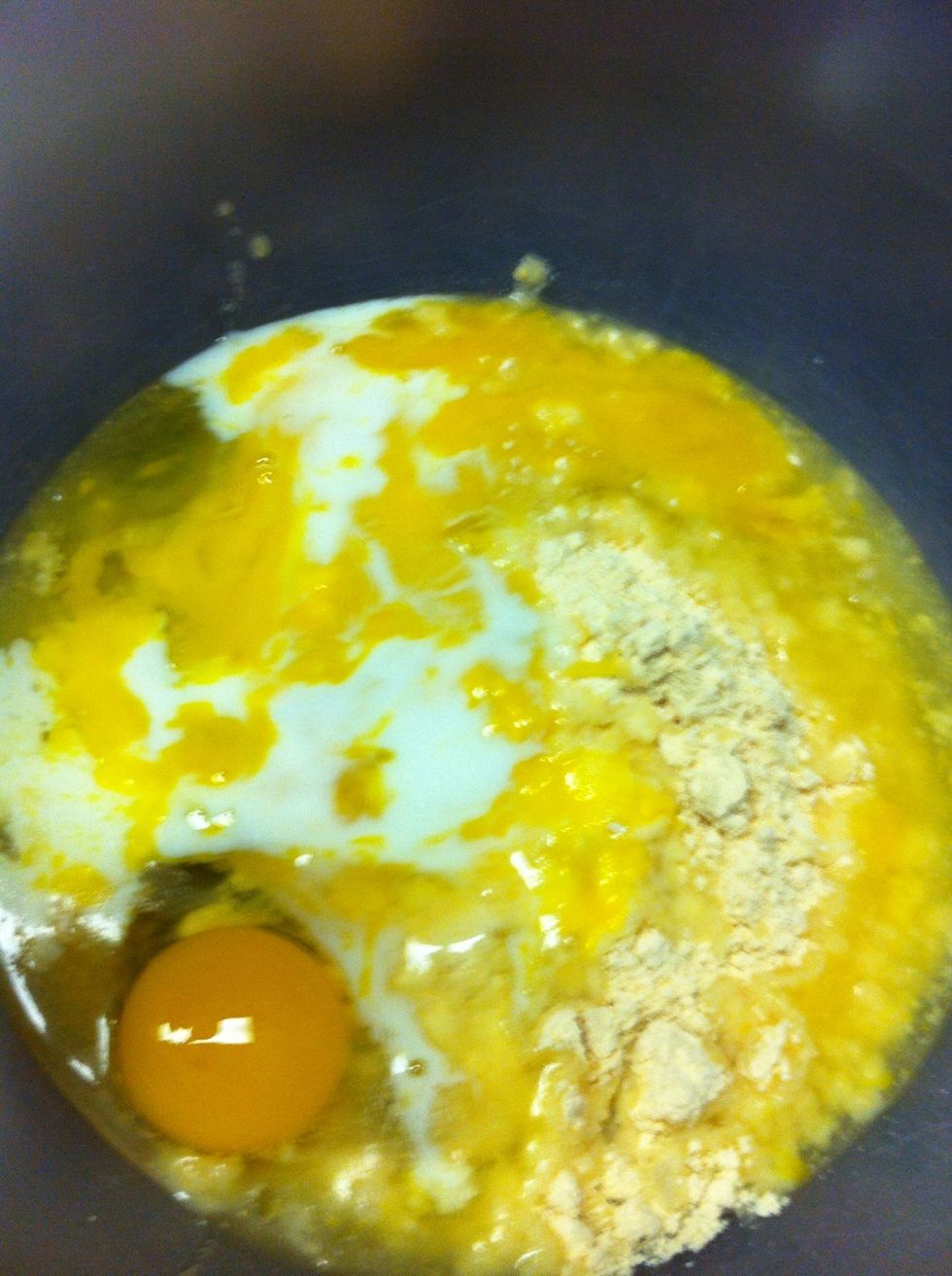 In the process of mixing them. Do so by hand.