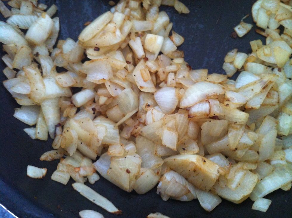In the same pot,I fry diced onion.i prefer this as it brings out the sweetness of the onion.When it golden add it to the slow cooker too.