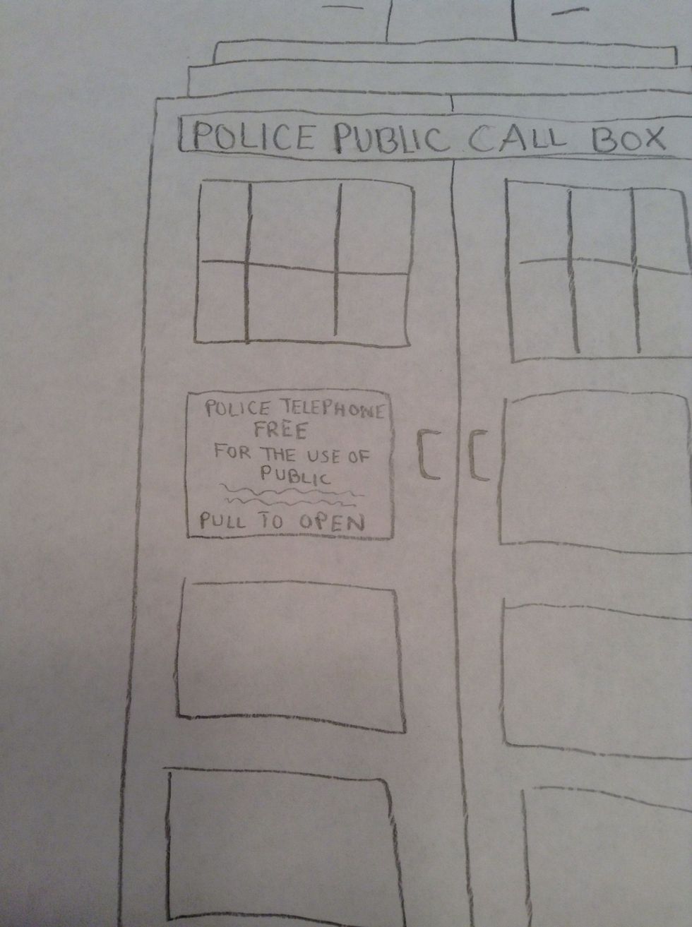In the second box down on the left side write these words: Police telephone free for the use of public pull to open