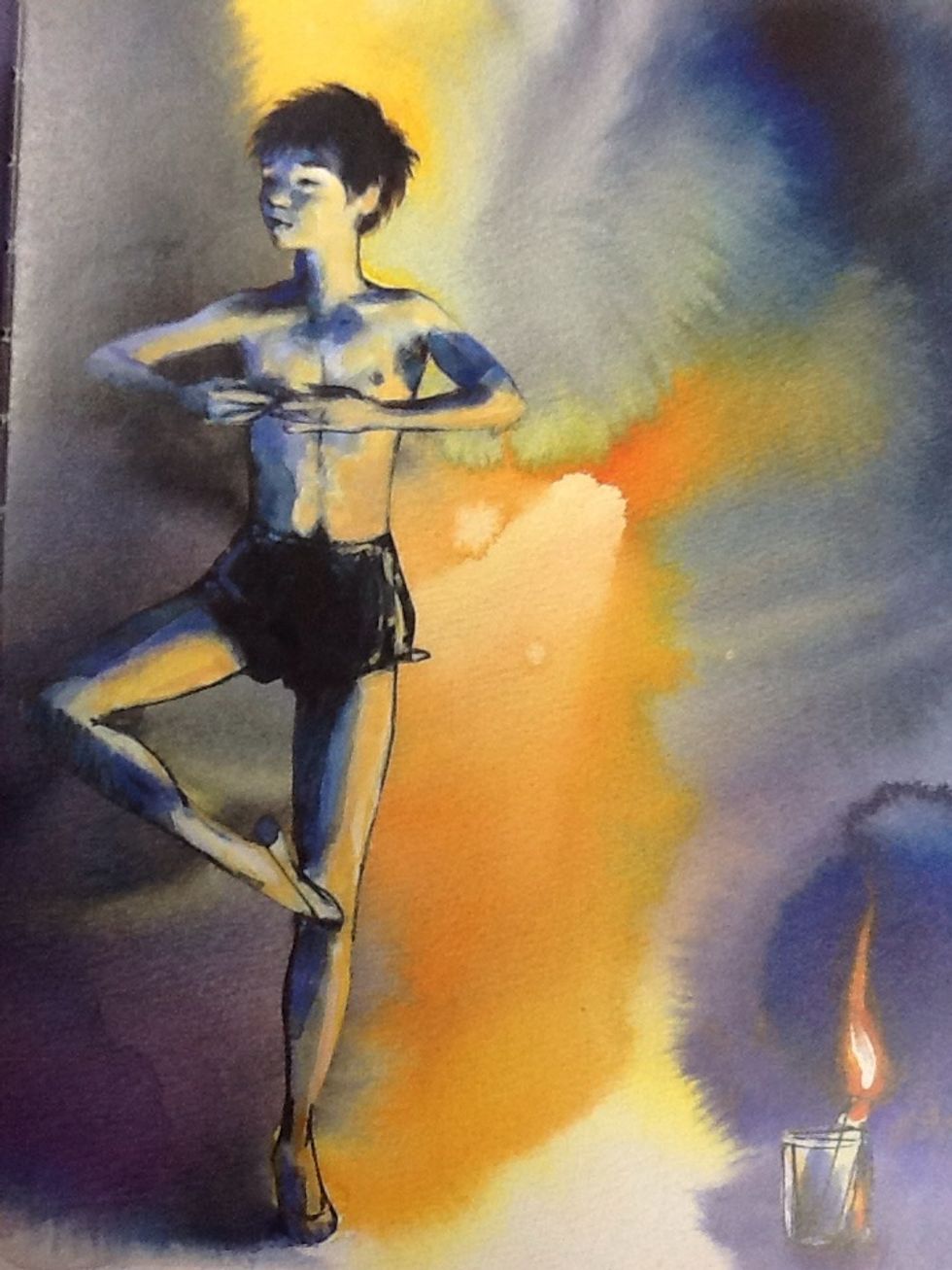 In this drawing the colour saturation is very intense because of the vibrant colours being used to show different emootions.