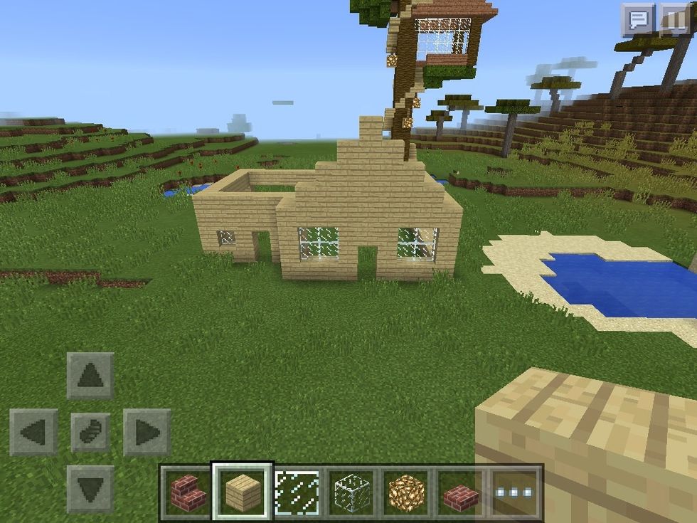 In this on I just did the walls and a stair thing out of wood