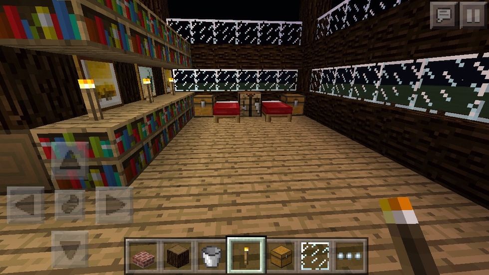 In this room, I decided to make it a bedroom so I placed beds, bookshelves, chests,